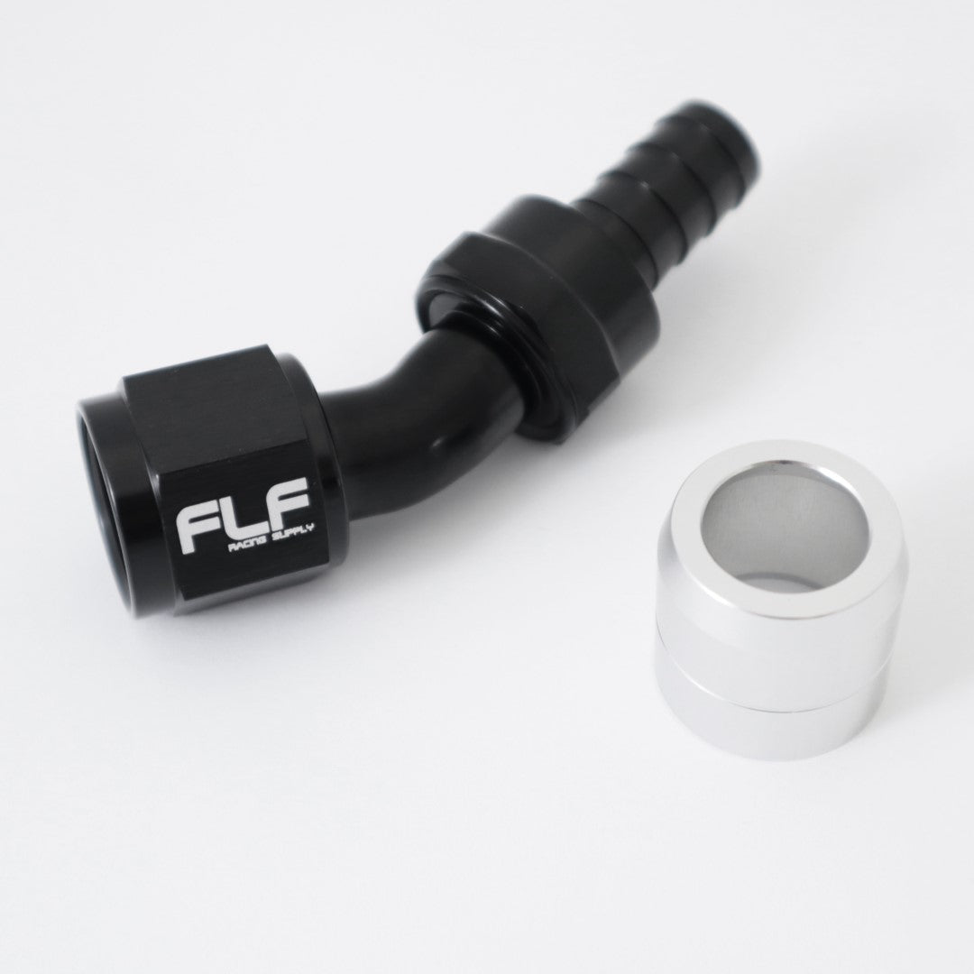 Crimp-On Swivel Hose End – 30 Degree AN