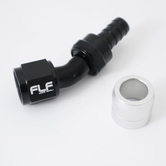 Crimp-On Swivel Hose End – 30 Degree AN
