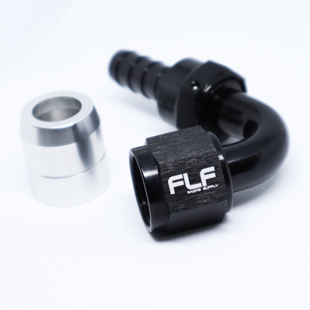 Crimp-On Swivel Hose End – 120 Degree AN