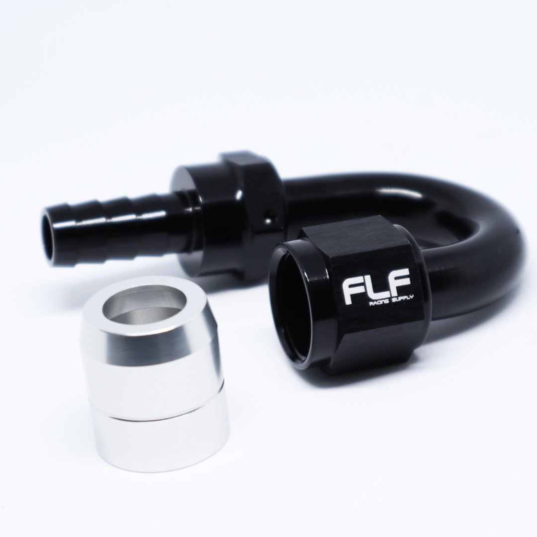 Crimp-On Swivel Hose End – 150 Degree AN