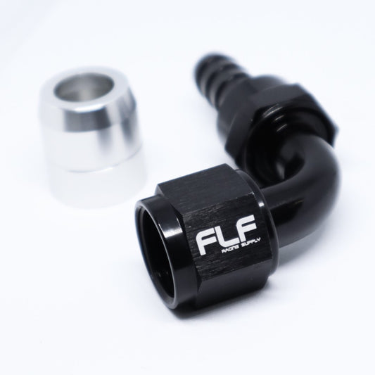 Crimp-On Swivel Hose End – 90 Degree AN