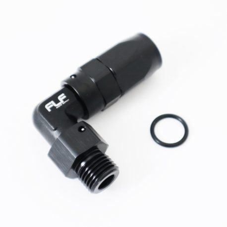 Swivel Hose End (Braided Rubber) – 90 Degree ORB – FLF Racing Supply
