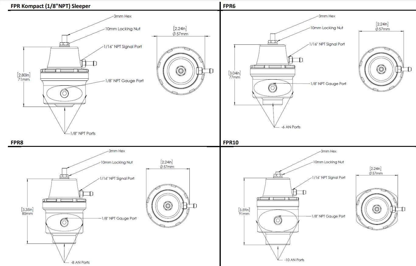 Turbosmart FPR8 Fuel Pressure Regulator Suit -8AN