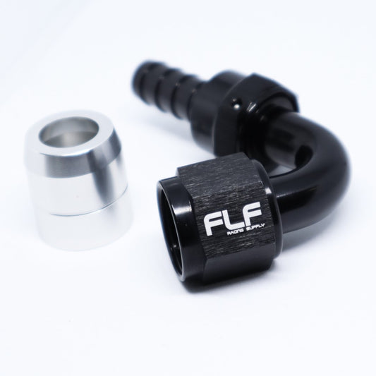 Crimp-On Swivel Hose End – 120 Degree AN